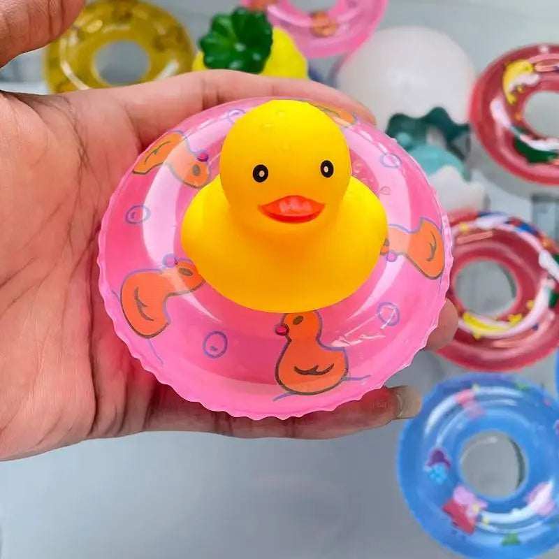 Bath Toy Set for Toddlers | Floating Duck Bath Toys with Fishing Net and Swimming Rings