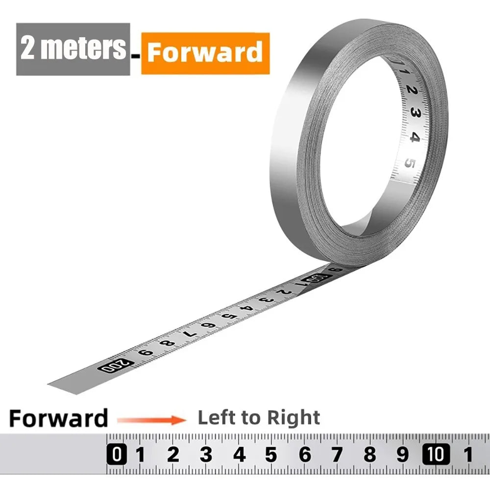 Self-Adhesive Stainless Steel Measuring Tape | 12mm Wide Workbench Ruler