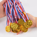 10/20 Pack Plastic Gold Winner Award Medals | Kids Birthday Party Favors and Sports Game Prizes