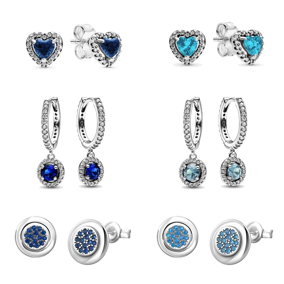 925 Sterling Silver Heart Shaped Zircon Earrings | Charming Girls Jewelry Gift