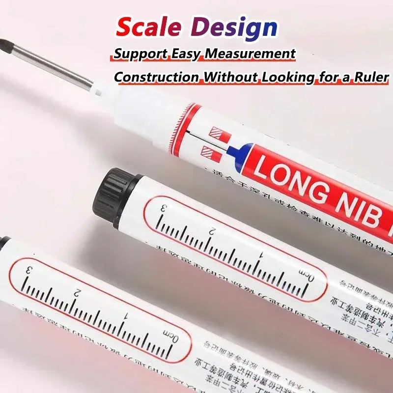 Deep Hole Long Nib Markers for Metal Wood Tile | 8-Pack Waterproof Marking Pens