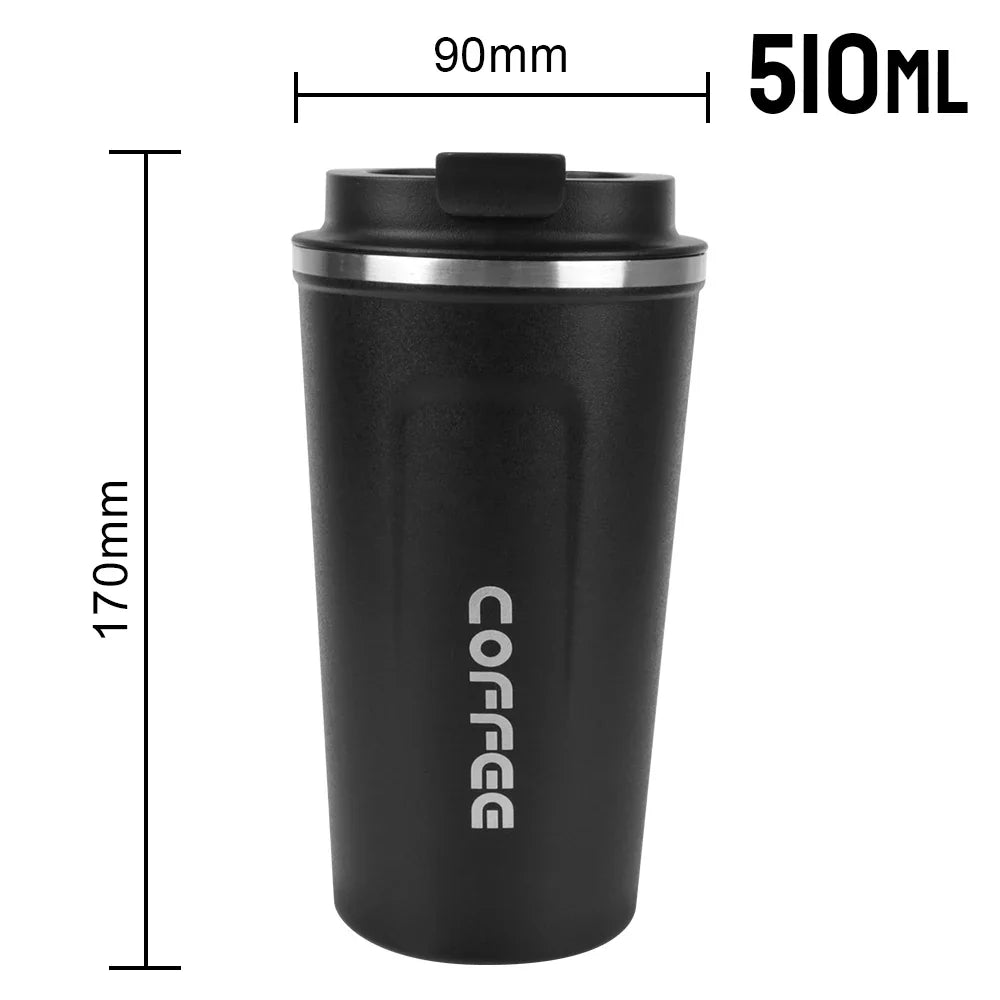 Double Stainless Steel Thermo Cafe Mug | Leak-Proof Travel Thermos for Coffee Tea