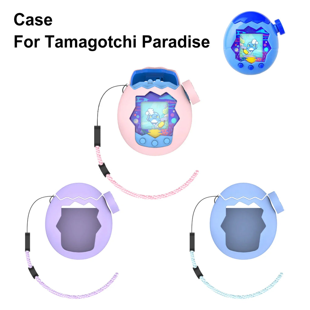 Silicone Cover with Thumb Grips and Lanyard | Soft Full Body Case for Tamagotchi Paradise