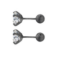 Stainless Steel Titanium Tragus Stud Earrings | 4 Prong Zircon Crystal Cartilage Jewelry