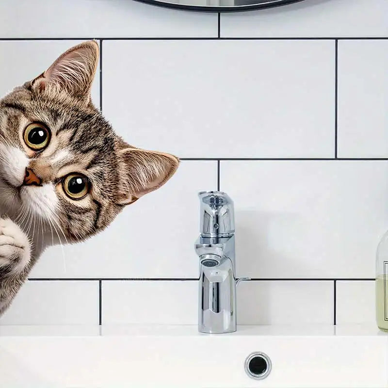 Cat Peeking Window Wall Sticker | Funny Home Decoration Decal