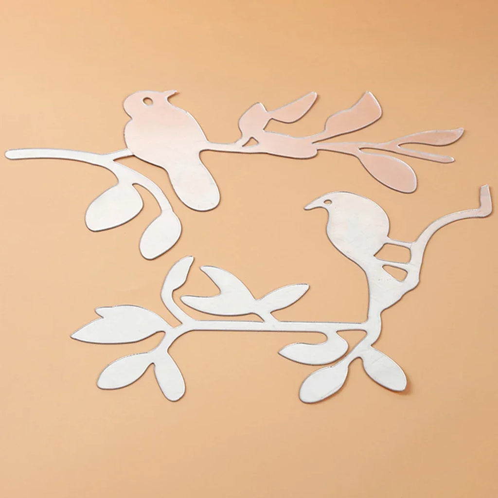 3D Mirror Birds Branch Wall Stickers | Removable Decorative Wall Art for Home