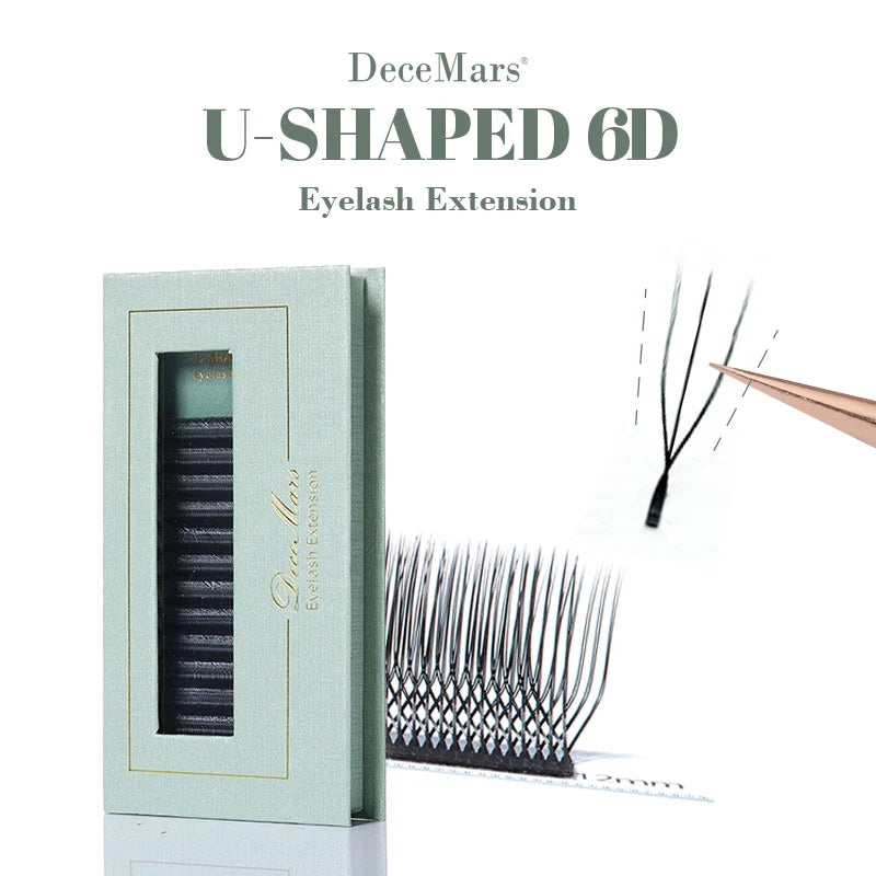 DeceMars U-Shaped 6D Eyelash Extensions | Salon Quality Synthetic Lashes