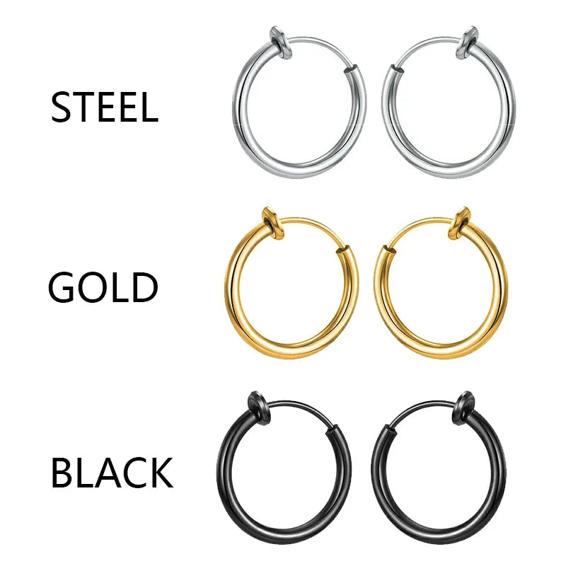 1 Pair Punk Clip On Earrings | No Hole Ear Cuff for Men and Women