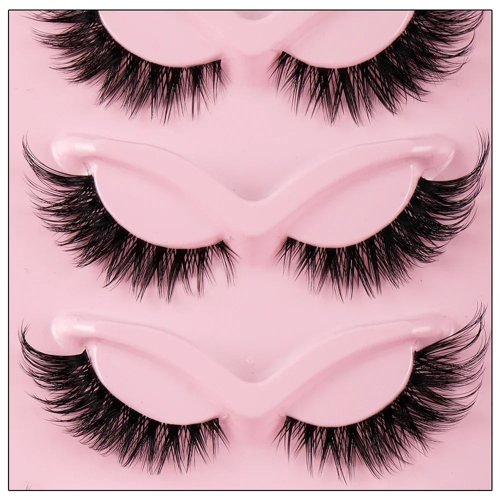 5 Pairs Cat Eye Lashes Fake Eyelashes | Natural Long Manga Winged End Lashes