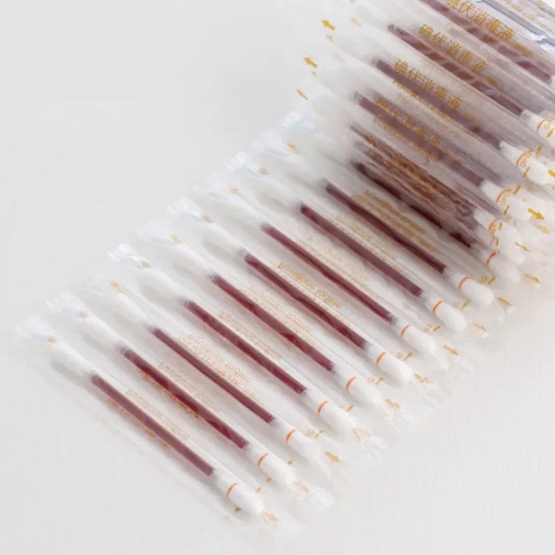 Disposable Iodine Cotton Swabs | First Aid Disinfectant Sticks