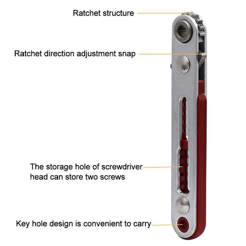 Mini Ratchet Wrench Set | 1/4 Inch Drive Hex Torx Screwdriver Bits