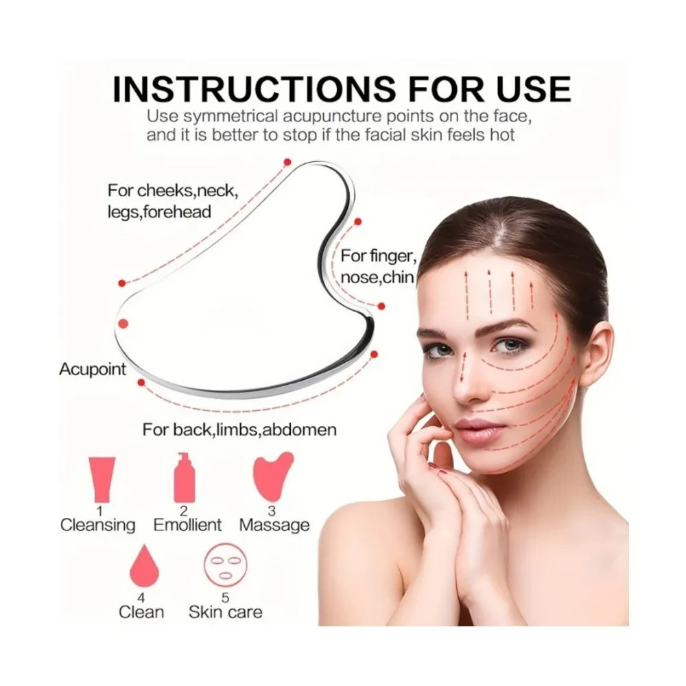 Ice Face Roller and Gua Sha Set | Stainless Steel Facial Massage Tools