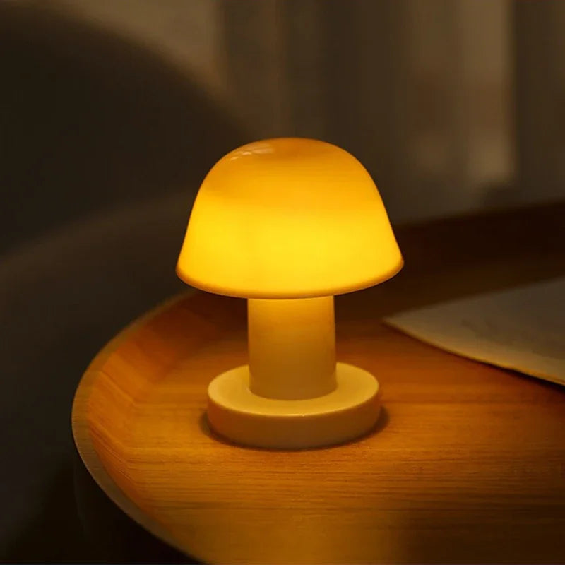 Mini Creative Mushroom LED Night Light | Battery Powered Portable Desktop Sunset Lamp for Home Decor