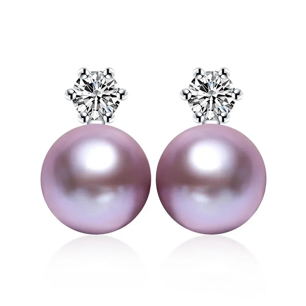 Real Freshwater Pearl Stud Earrings | 100% Genuine AAAA Pearl in 925 Sterling Silver