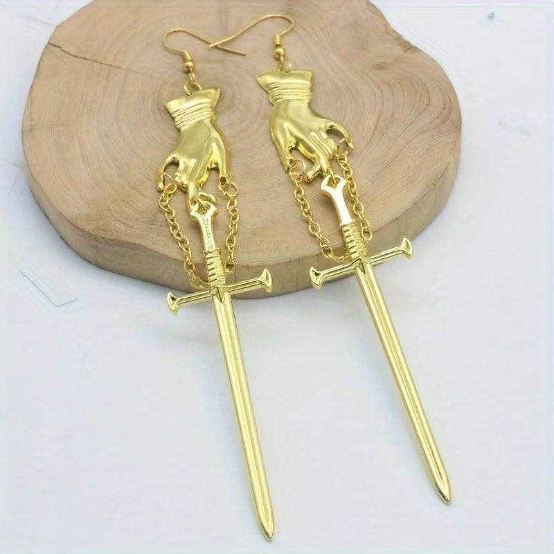 Sword Earrings for Women | Gothic Punk Drop Earrings