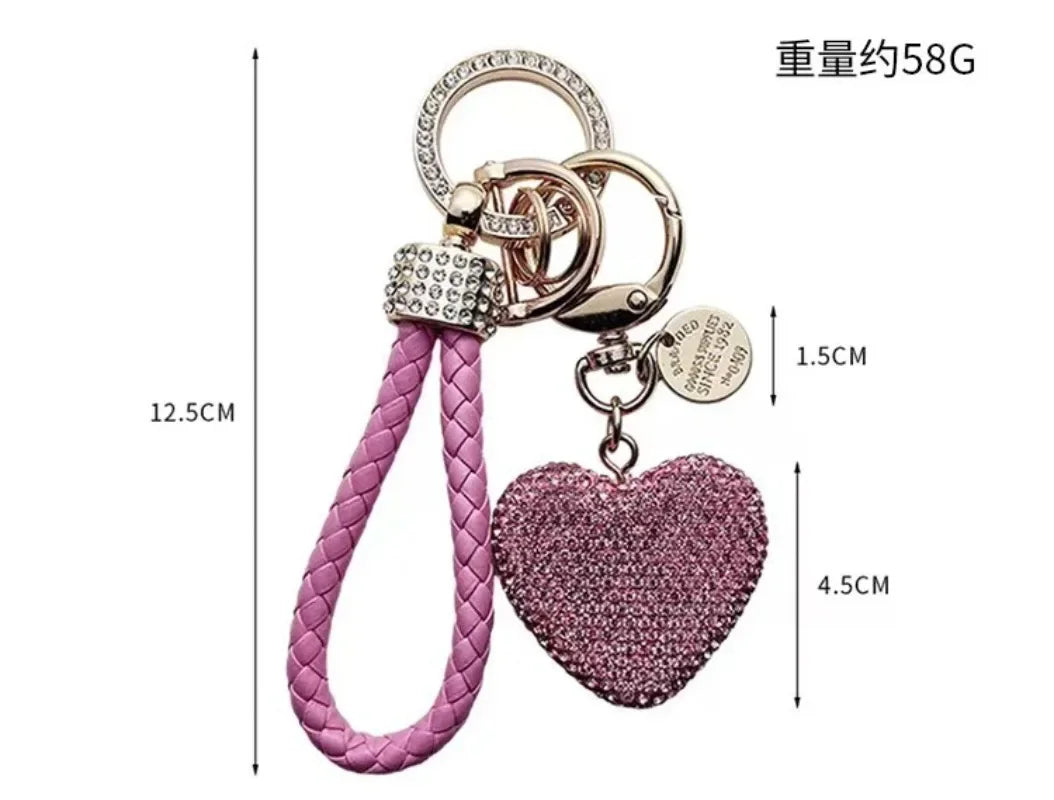 Leather Love Key Chain | Heart-Shaped Car Bag Pendant