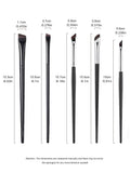 5-Piece Makeup Brush Set | Blade Eyeliner, Flat Eyebrow & Silkworm Brushes