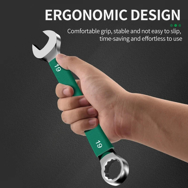 BaoLian Durable Wrench Set 6-19mm | Two-Way Open Combination Wrench for Auto Repair