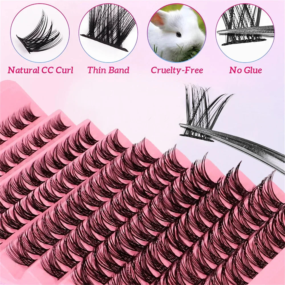 120pcs Cluster Lashes 8-16mm | DIY Natural Look Fluffy Eyelash Extensions
