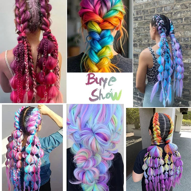 24Inch Jumbo Braid Hair Extensions | Long Straight Yaki Pre Stretched Synthetic Hair