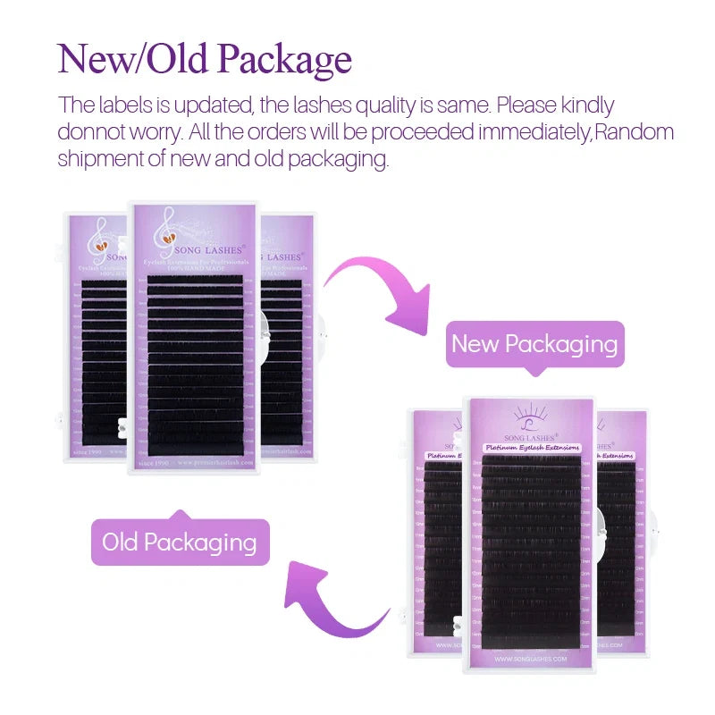 SONG LASHES Eyelash Extensions | Soft Natural Thin Tip Individual Lashes for Salon Use