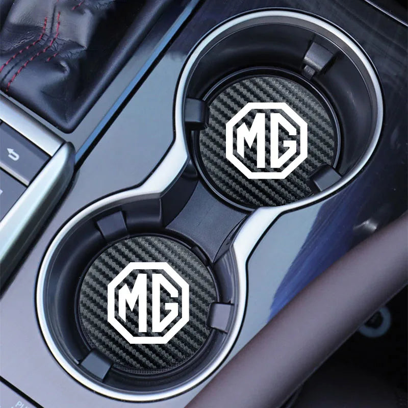 2Pcs Car Coasters Carbon Fiber Cup Holder Mat | Interior Accessories for MG Models