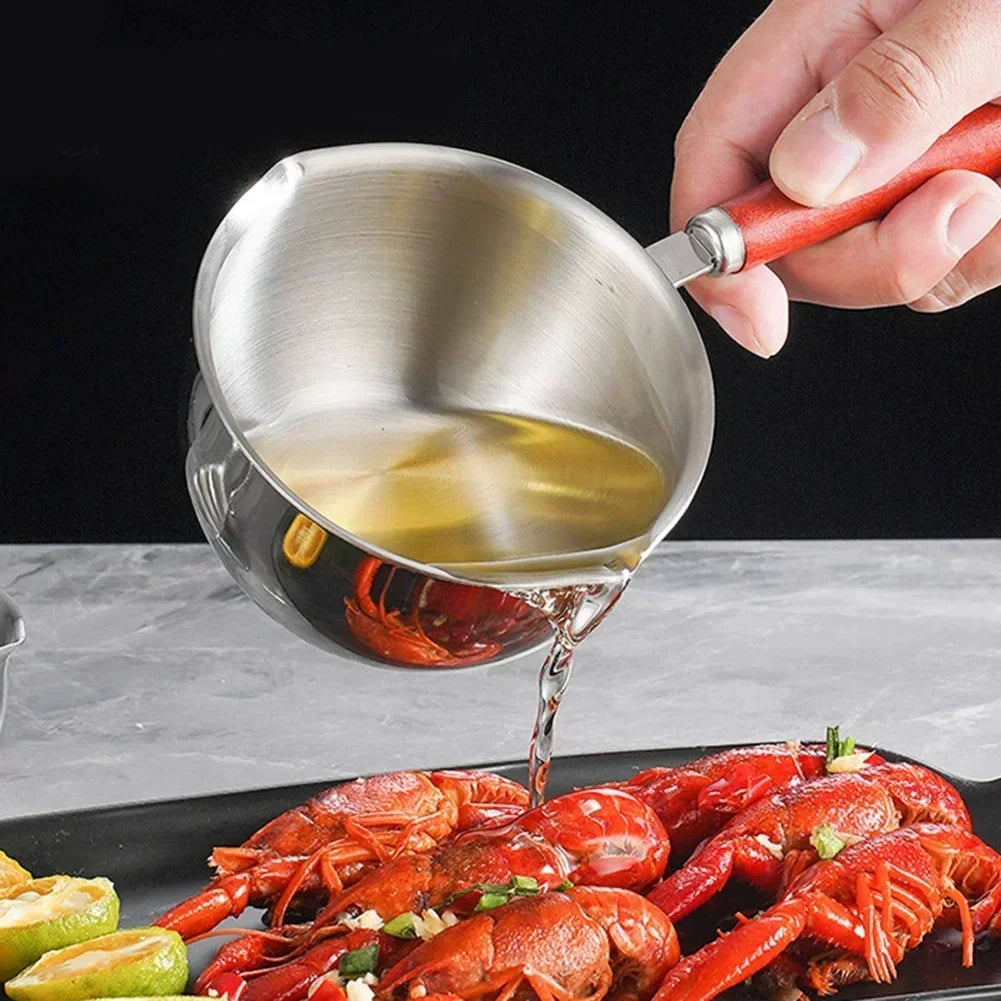 Stainless Steel Hot Oil Pan | Mini Saucepan for Butter, Milk, and Gravies