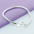 Sterling Silver Snake Chain Bracelet 3mm | DIY Jewelry Gift for Women