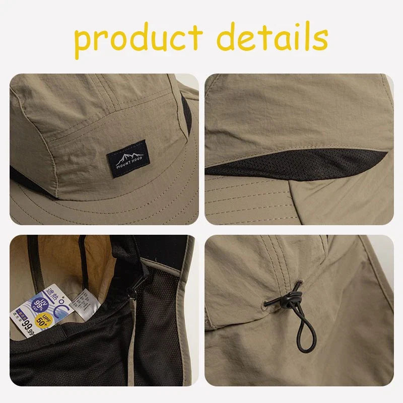 Sun Protection Fisherman Hat for Men and Women | UV Blocking Neck Flap