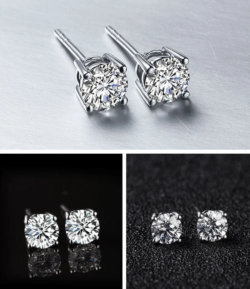 2.0ct Moissanite Earrings for Women | Lab Grown Diamond Studs 925 Sterling Silver