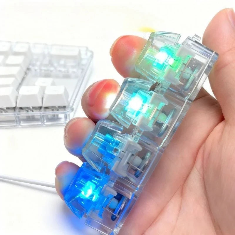LED Light Up Keychain Keyboard Fidget Toy | Clickable Stress Relief Keychain