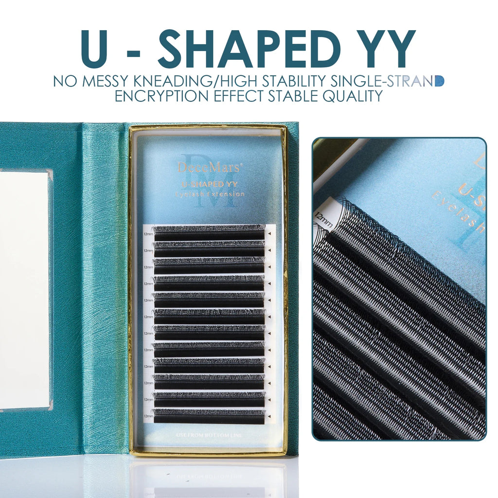 DeceMars 0.05mm U-Shaped YY Eyelash Extensions | Salon-Grade Synthetic Lashes