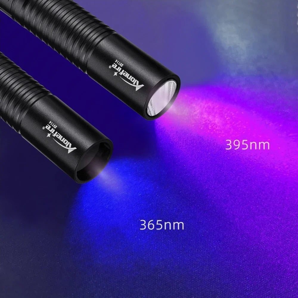 365/395nm UV Flashlight Rechargeable | Mini Ultraviolet Detection Light for Pets, Money, and More