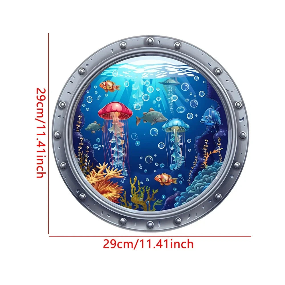 Classic 3D Sea World Dolphin Toilet Stickers | Self-Adhesive Waterproof Decor