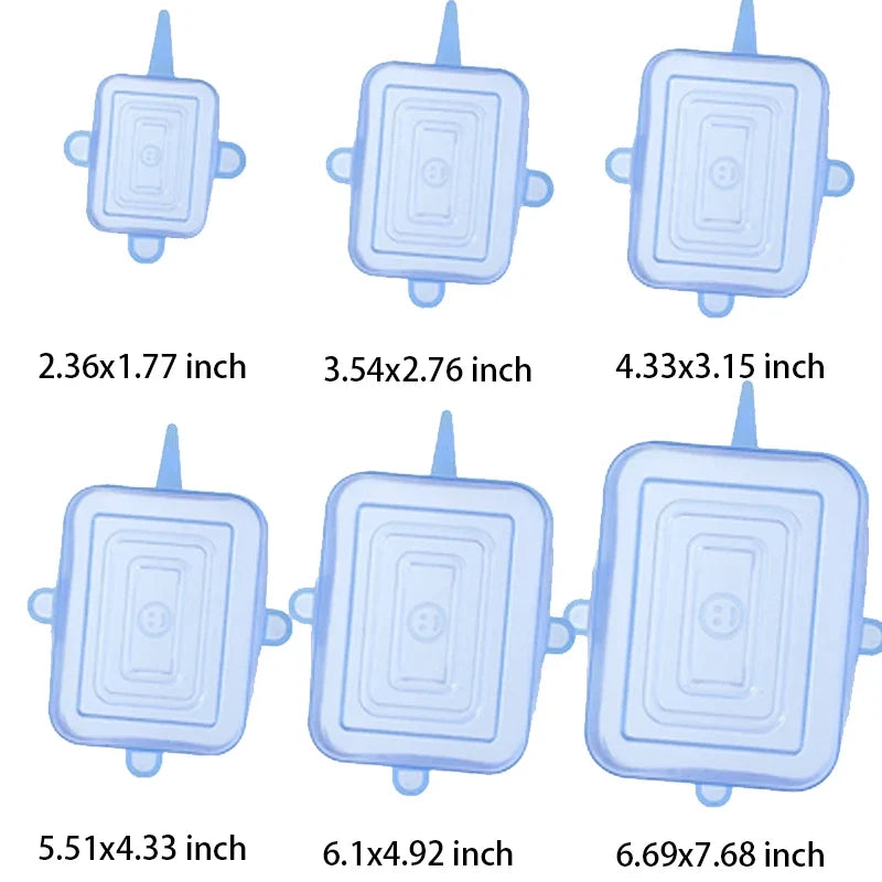 6 Pcs Silicone Stretch Lids for Kitchen Food Covers | Universal Bowl Caps