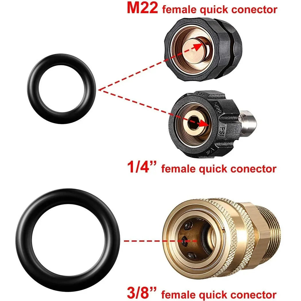 M22 O Ring and Gasket Set for High Pressure Washer | Quick Disconnect Fitting Seals