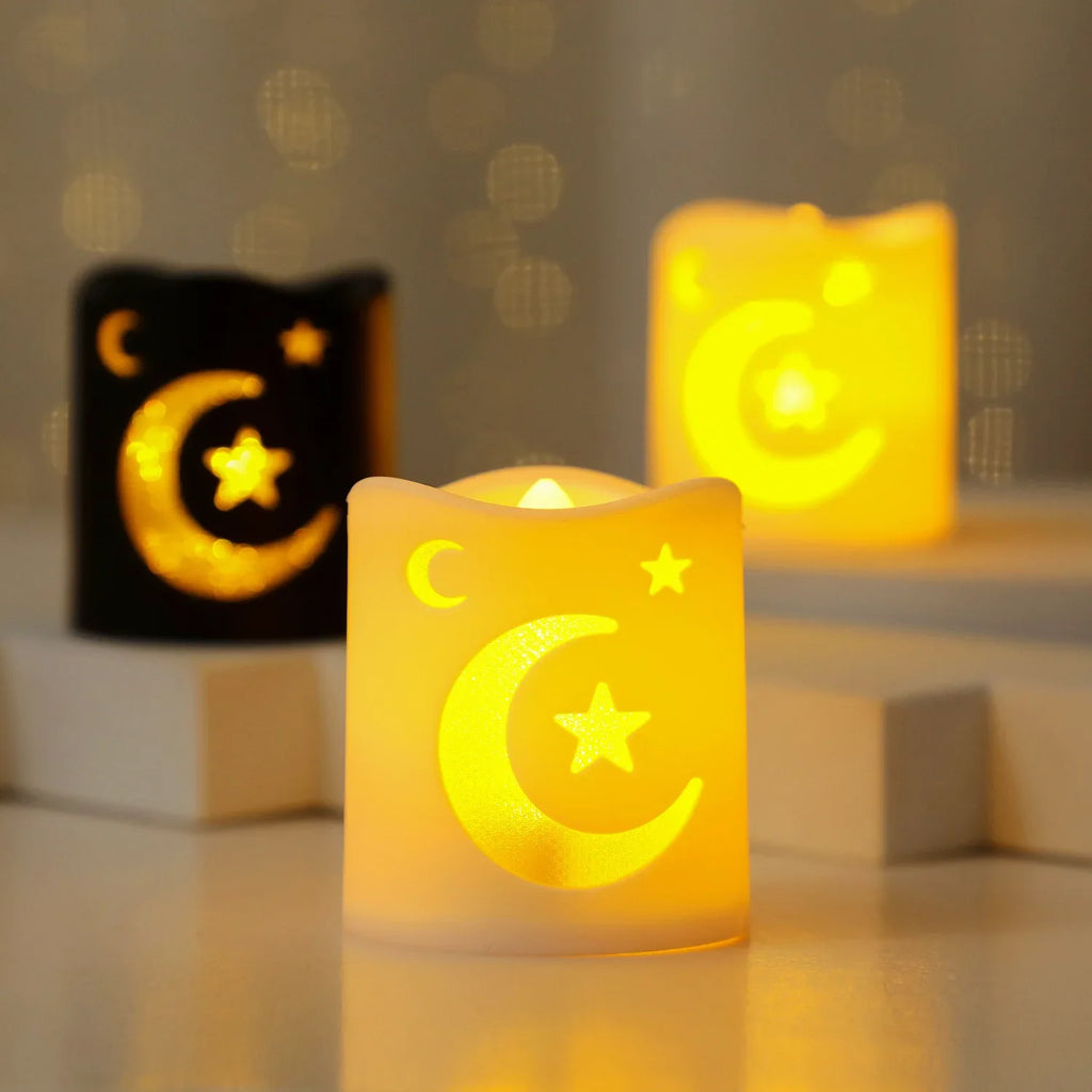 LED Star Moon Candlestick Light | Ramadan Decoration with Castle Wind Lamp