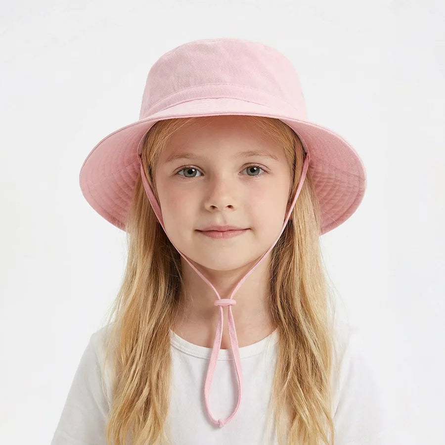 Solid Color Kids Fisherman Hat | Unisex Summer Sun Protection Hat