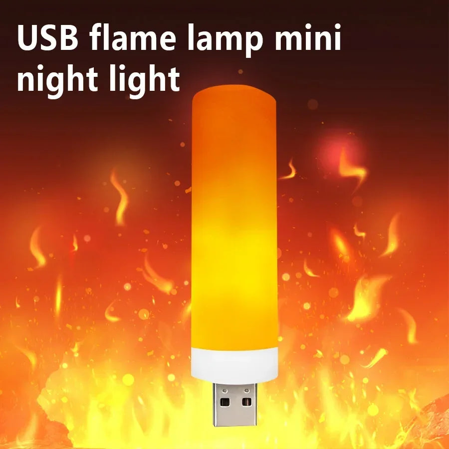 USB LED Flame Light Bulb | Simulated Candle Night Lamp