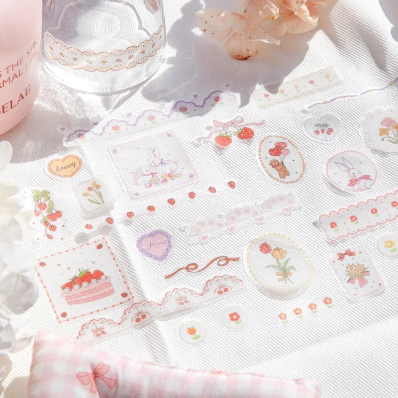 Journal GO Dessert Strawberry Washi Tape Set | Scrapbooking and Journaling Masking Tape
