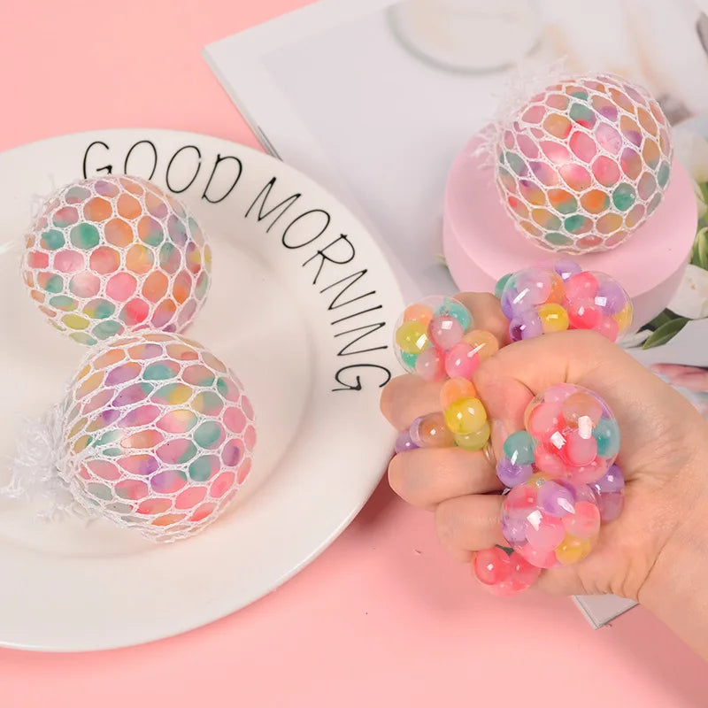 Rainbow Bead Stress Ball | Sensory Fidget Toy for Focus and Relaxation