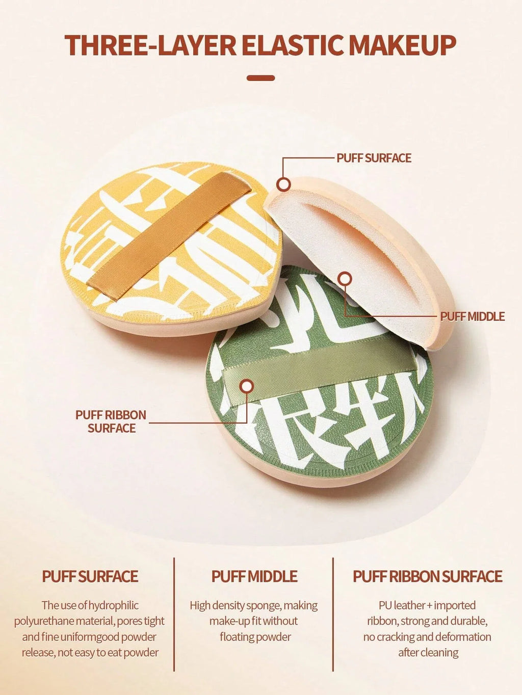 1/2Pcs Soft Non-Eating Foundation Sponge Puff | High Density & Bouncy Makeup Sponge