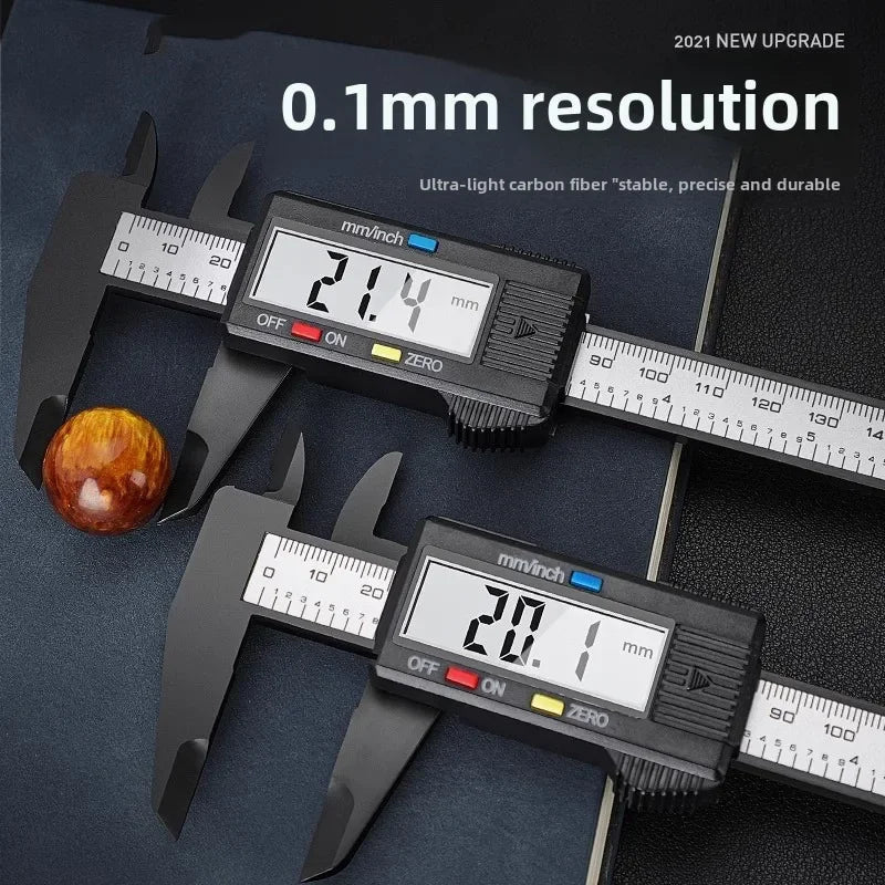 Digital Caliper 150mm LCD Display | Carbon Fiber Electronic Measuring Tool
