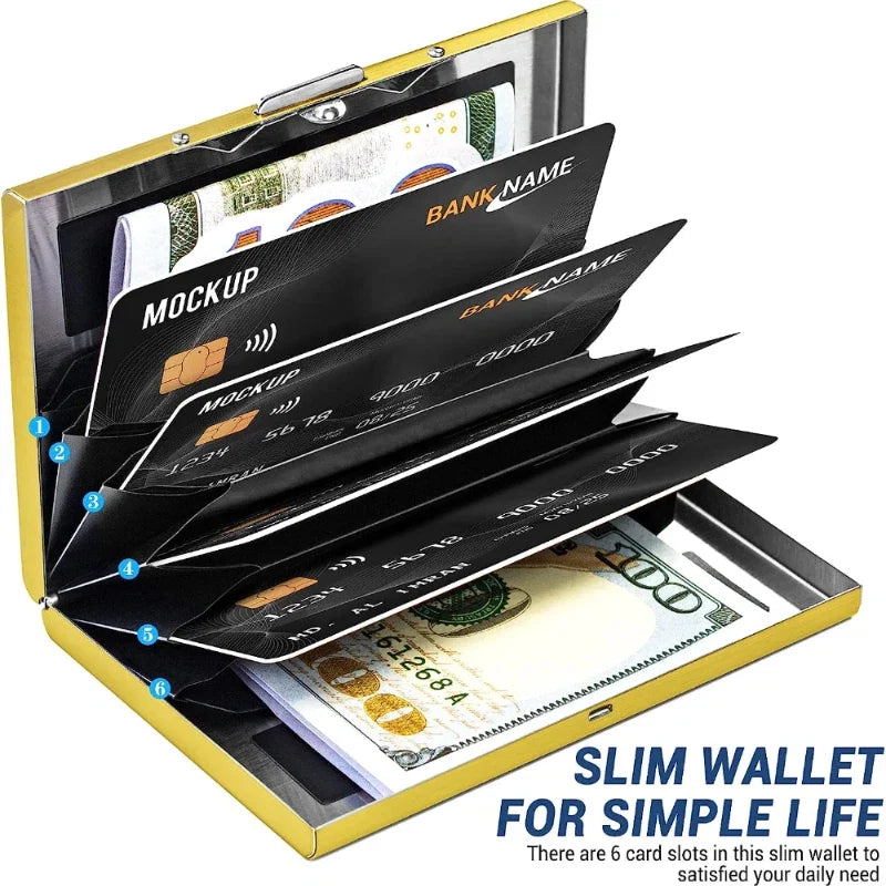 RFID Blocking Credit Card Holder | Slim Metal Wallet