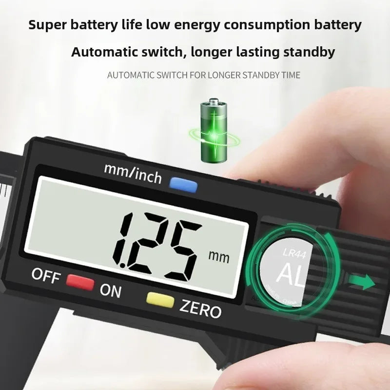 Digital Caliper 150mm LCD Display | Carbon Fiber Electronic Measuring Tool