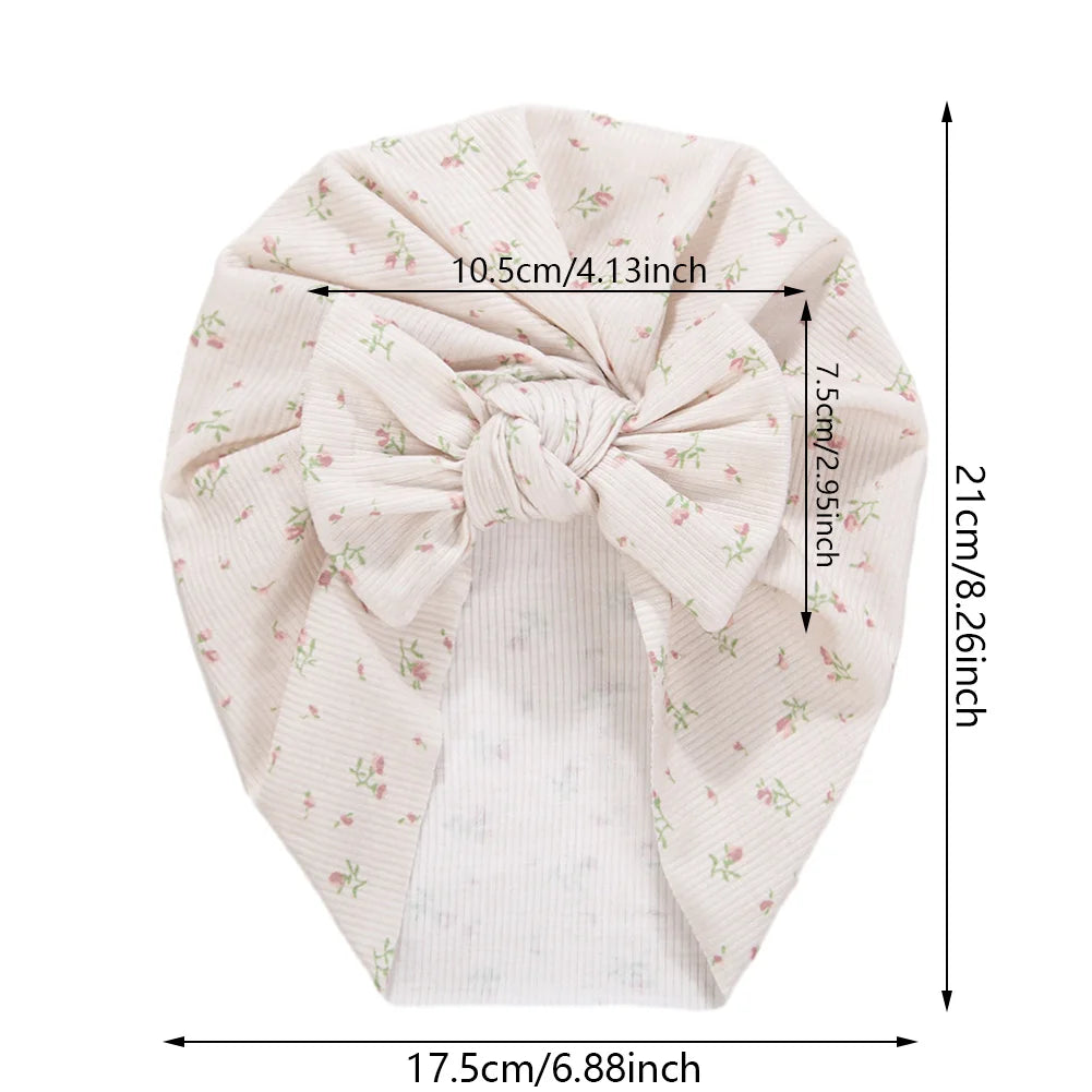 Baby Turban Hats with Prints | Soft Knit Newborn Caps