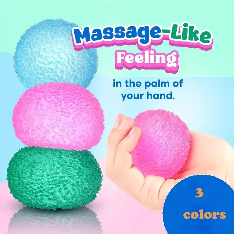 Squishy Multicolor Texture Ice Ball Squeeze Toy | Soft Pinch Sensory Toy for Kids