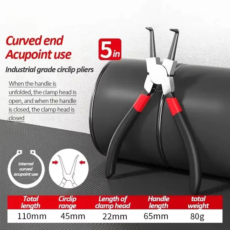 5-In Circlip Pliers | Dual-Purpose Retaining Ring Pliers for Internal and External Snap Rings