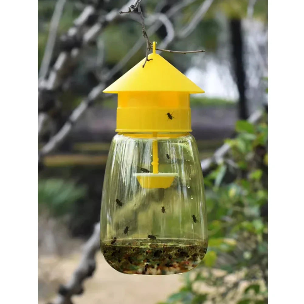 Fruit Fly Trap Killer | Yellow Plastic Drosophila Trap for Orchard and Garden Pest Control