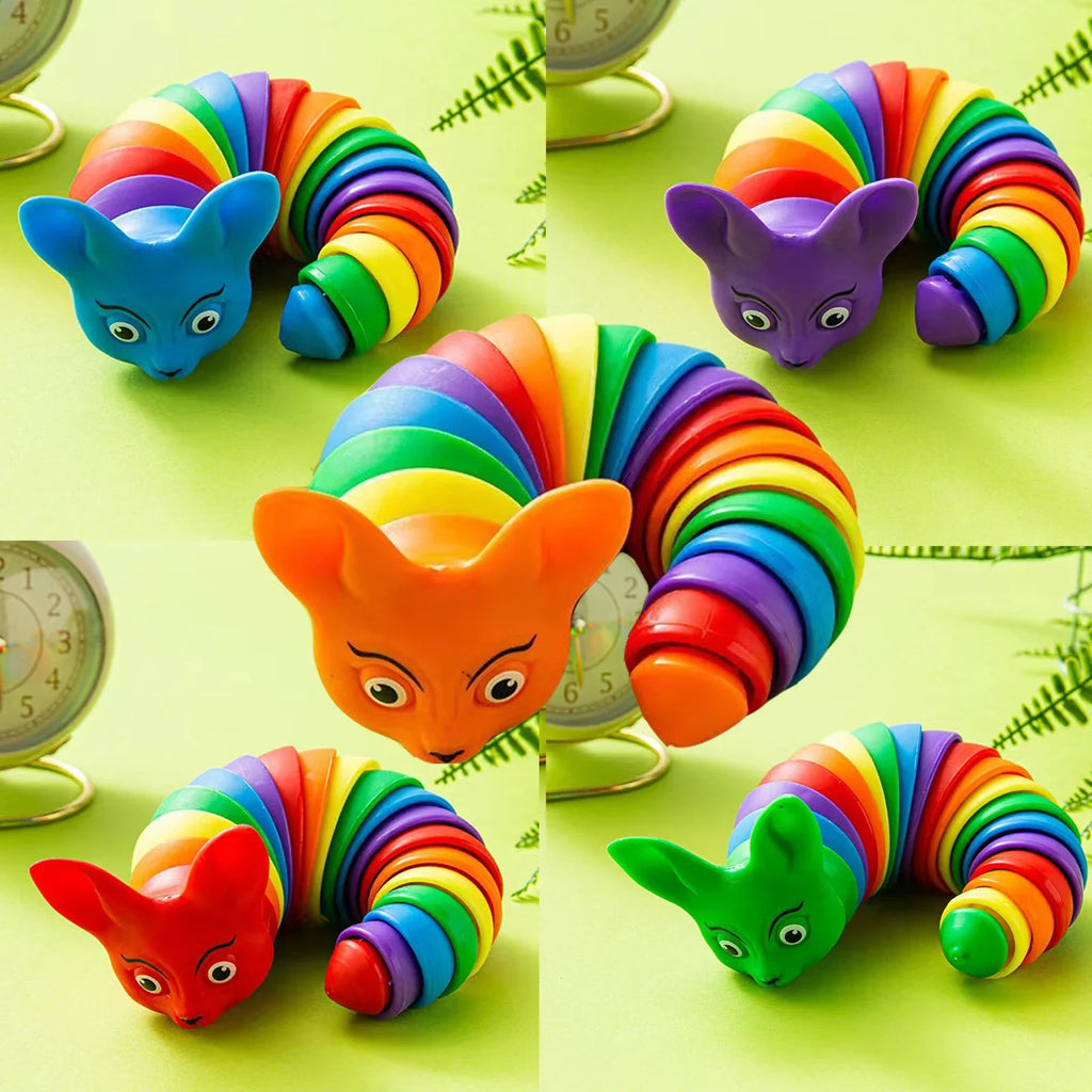 2025 New Fidget Slug Toy | 3D Colorful Sensory Decompression Toy for Kids and Adults